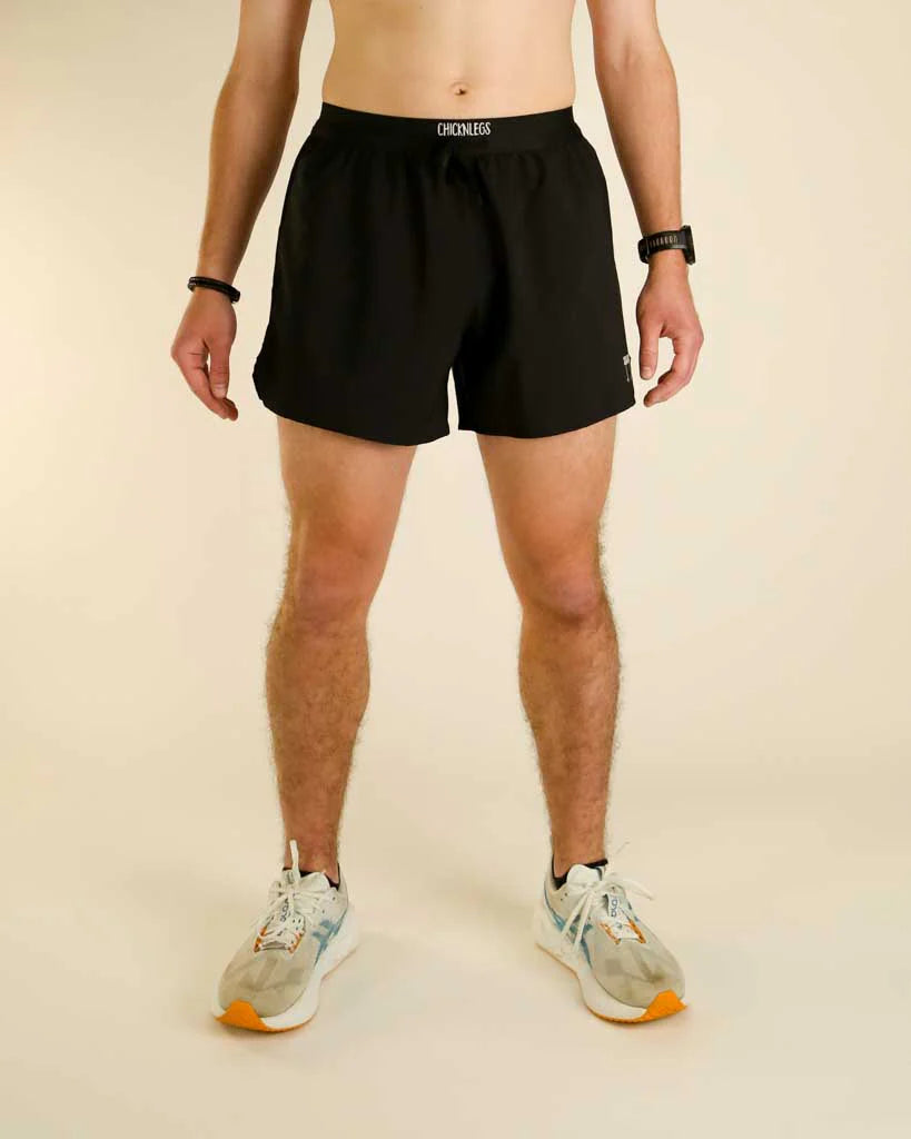 Chicken Legs Men's Black 5" DS Running Shorts