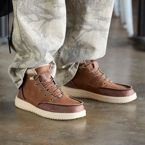 HeyDude Men’s Bradley Classic Tumbled Boot - Cognac/Multi 1