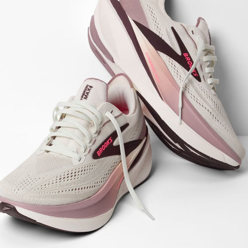Brooks Women’s Hyperion Max 4 Running Shoe - Coconut/Raisin/Pink 1