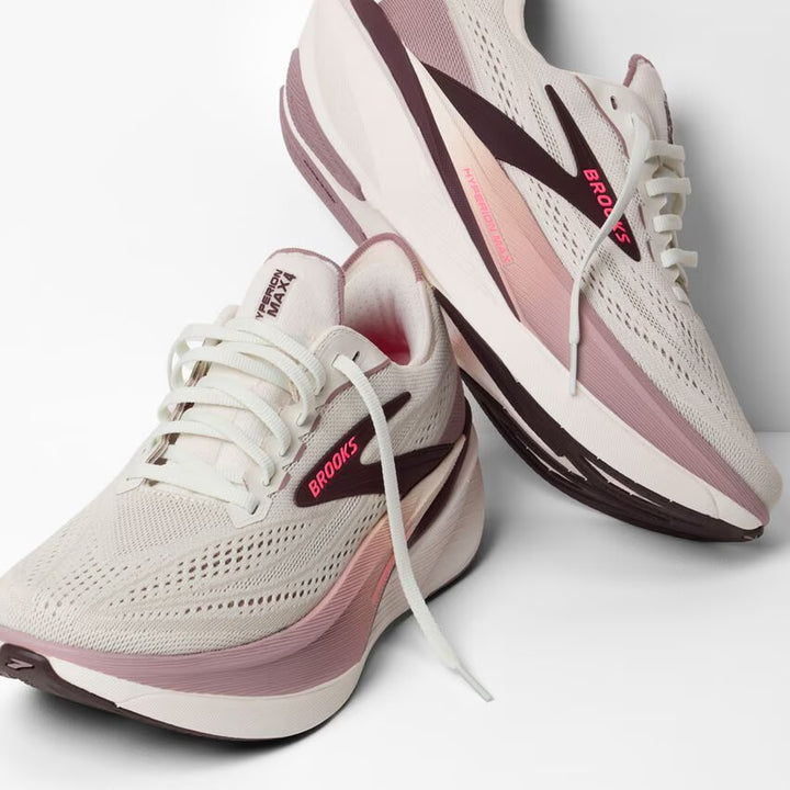 Brooks Women’s Hyperion Max 4 Running Shoe - Coconut/Raisin/Pink 1