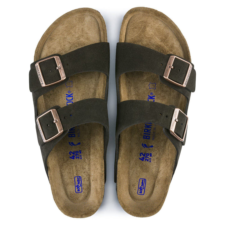 Birkenstock Arizona Suede Cork Footbed Sandal Top View Mocha
