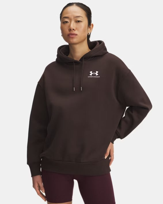 UA Women’s Icon Fleece Hoodie Oversized - Kona Brown | White 