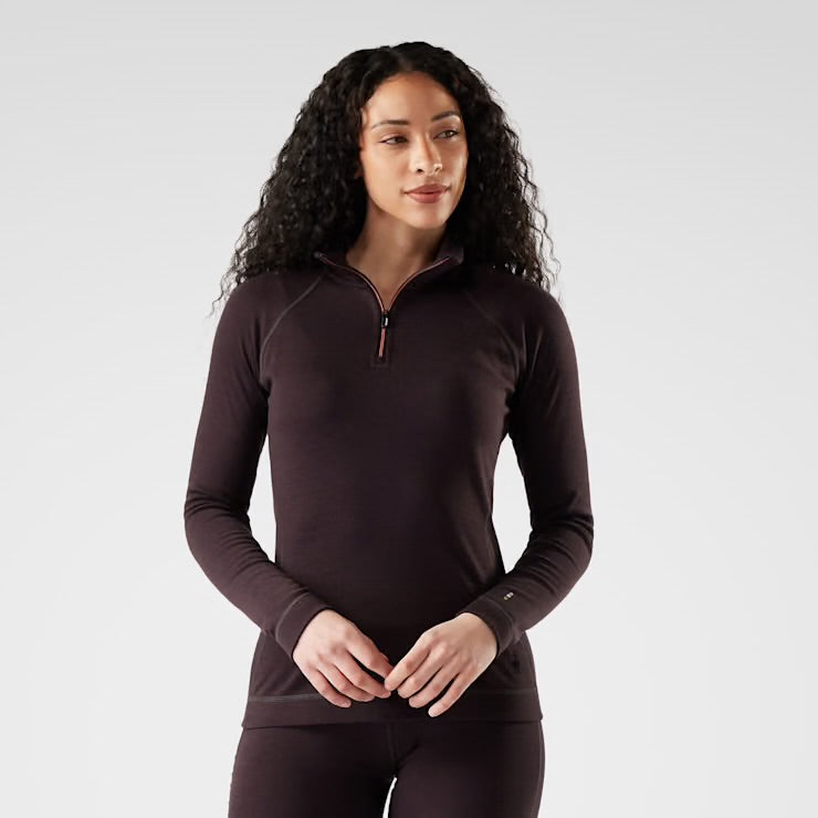 Smartwool Women’s Thermal Base Layer 1/4 Zip - Mink Heather 
