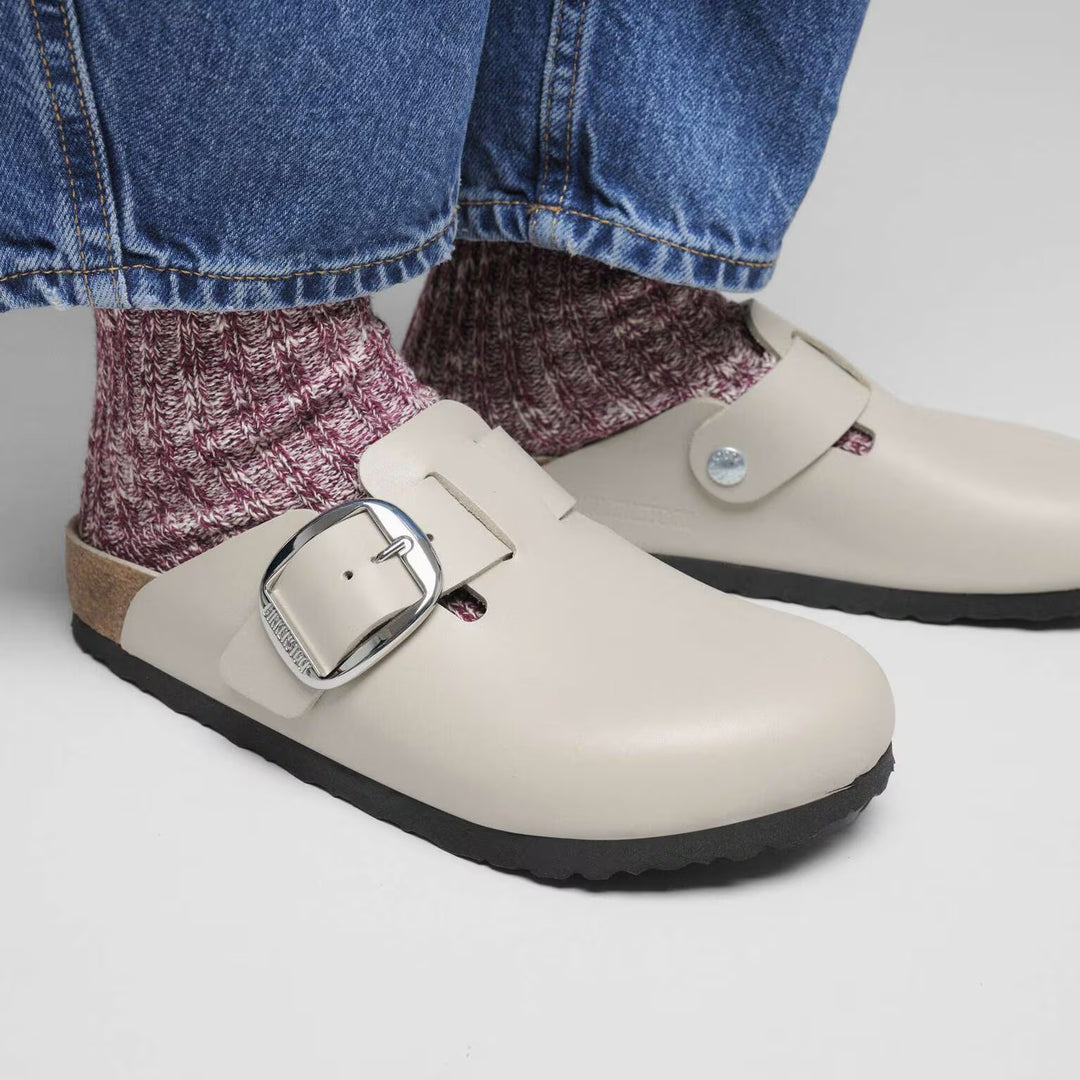 Birkenstock Women's Boston Big Buckle - Oyster Dressy Leather 6
