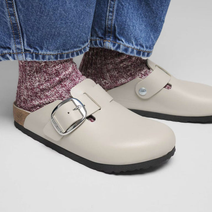 Birkenstock Women's Boston Big Buckle - Oyster Dressy Leather 6