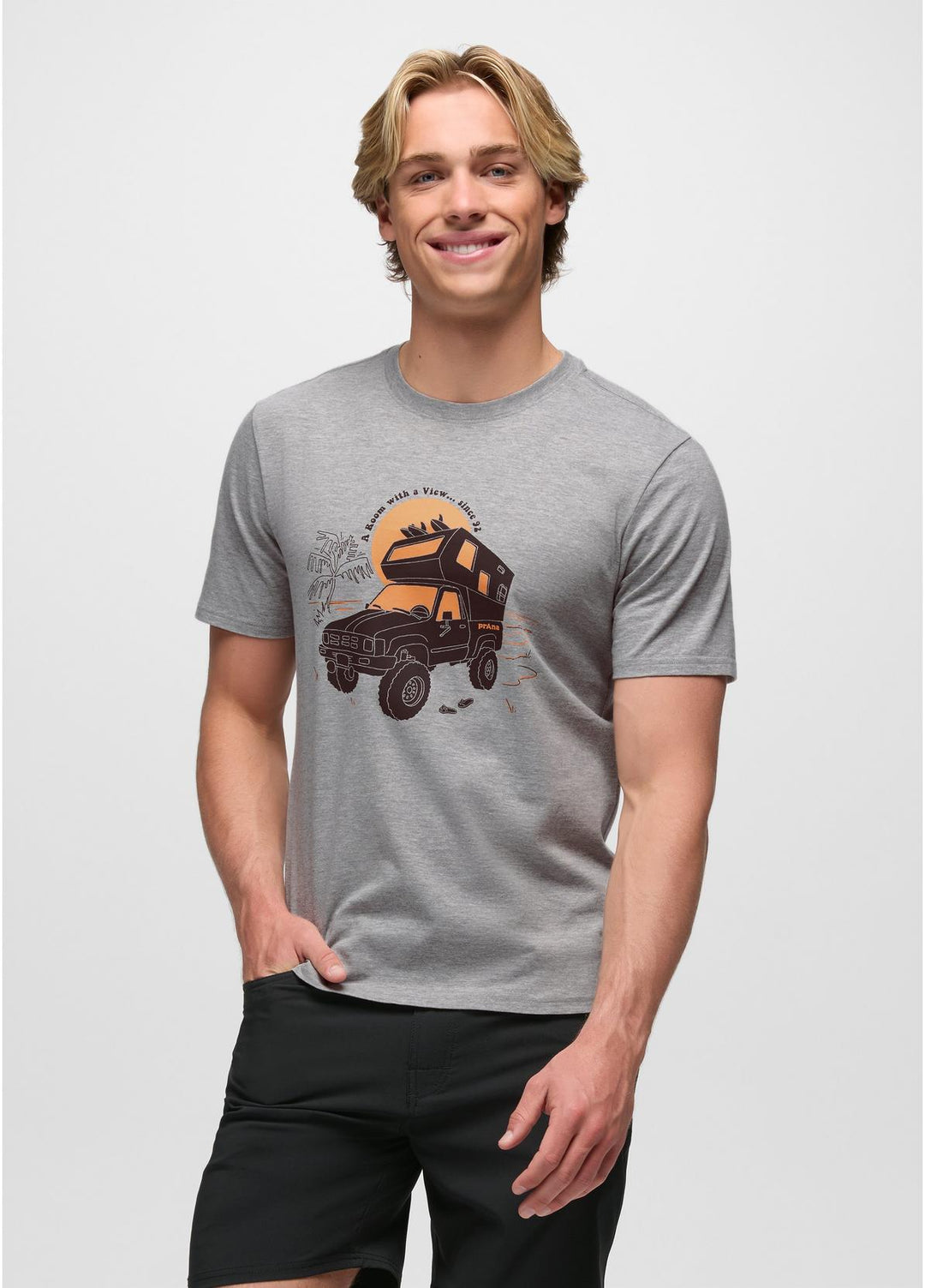 PrAna Men's Beach Livin Short Sleeve Tee - Heather Grey 