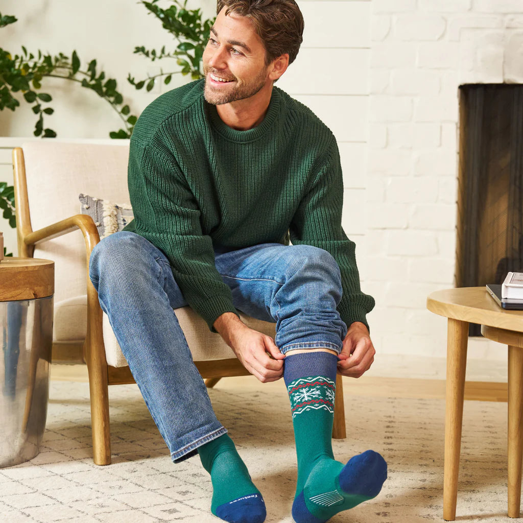 Feetures Everyday Men's Max Cushion Crew Socks - Evergreen 1