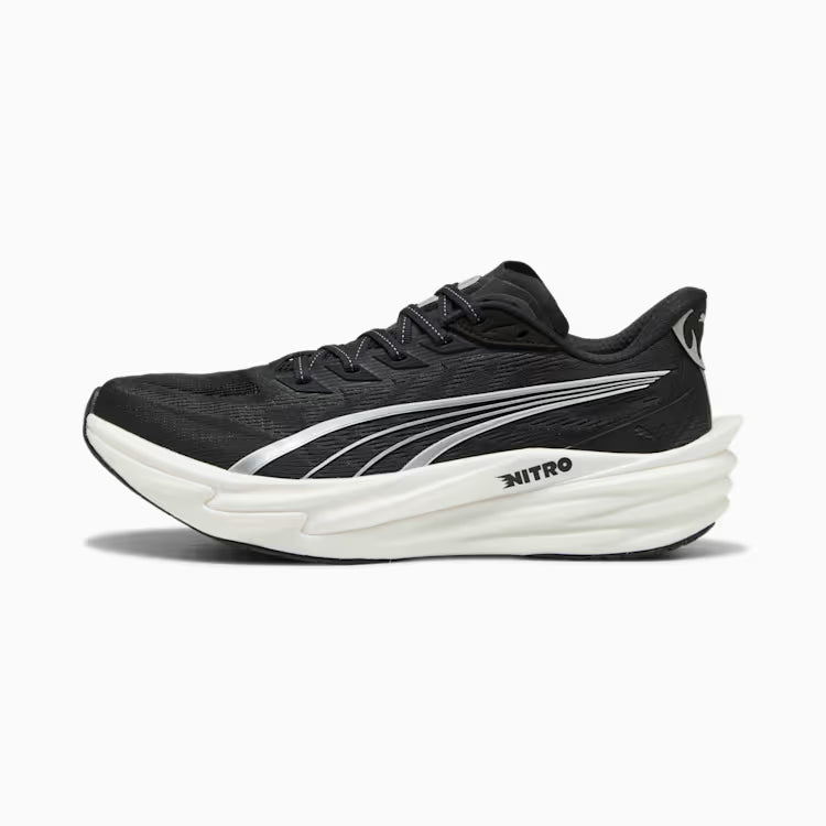 Puma Men’s Deviate Nitro 4 Running Shoe - Puma Black/White/Silver 