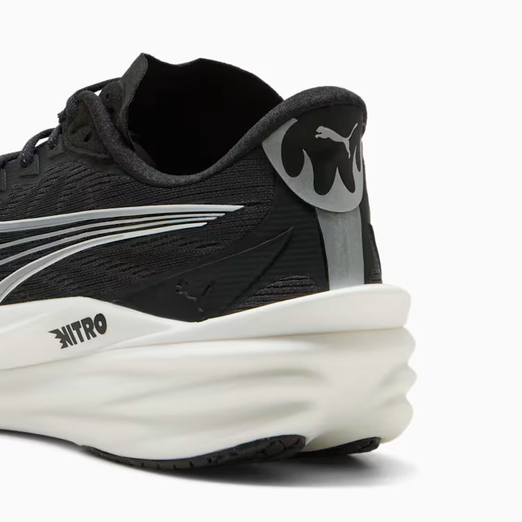 Puma Women's Deviate Nitro 4 Wide Running Shoe - Puma Black/Silver/White 2