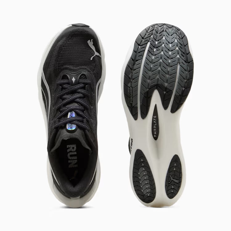 Puma Women's Deviate Nitro 4 Wide Running Shoe - Puma Black/Silver/White 3