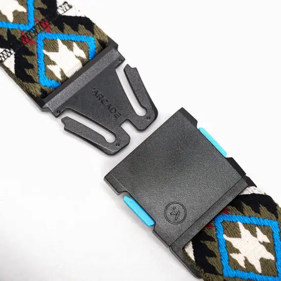 Arcade Twilight Stretch Belt - Oat/Turquoise 2