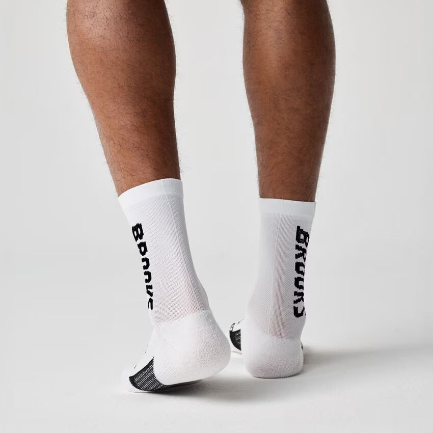 Brooks Ghost Crew Sock- White/Brooks 1