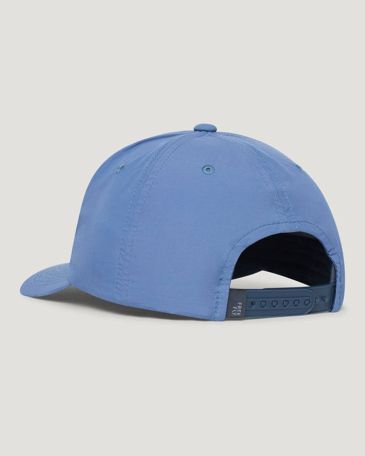Free Fly Logo Performance Hat in Windward Blue - back view