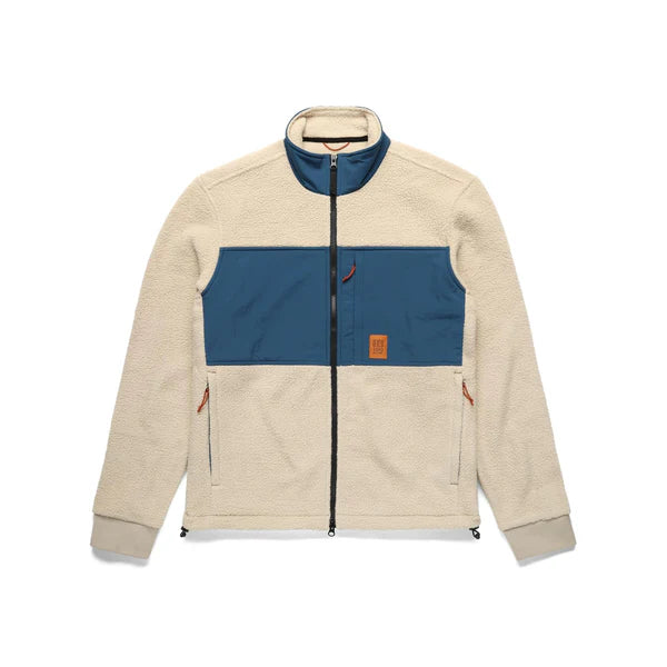 Topo Designs Summit Rise Full Zip Jacket M Oatmeal/Pond Blue