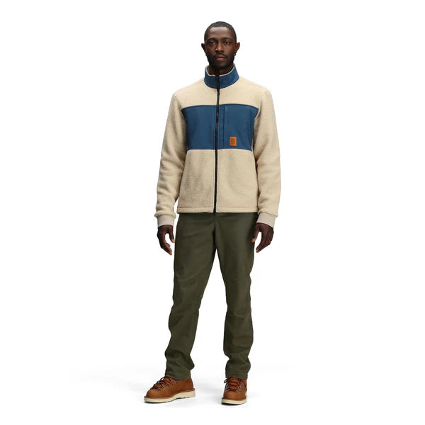 Topo Designs Summit Rise Full Zip Jacket M Oatmeal/Pond Blue 3