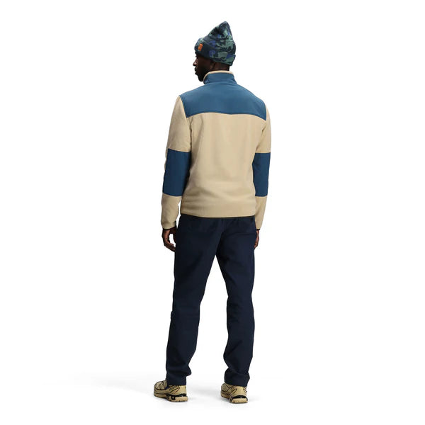 Topo Designs Vista 1/4 Zip Lightweight Fleece M Oatmeal/Pond Blue 3