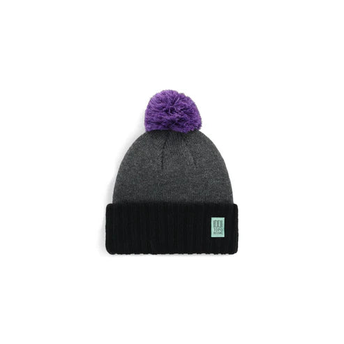 Topo Designs Pompom Beanie (Asphalt/Black)