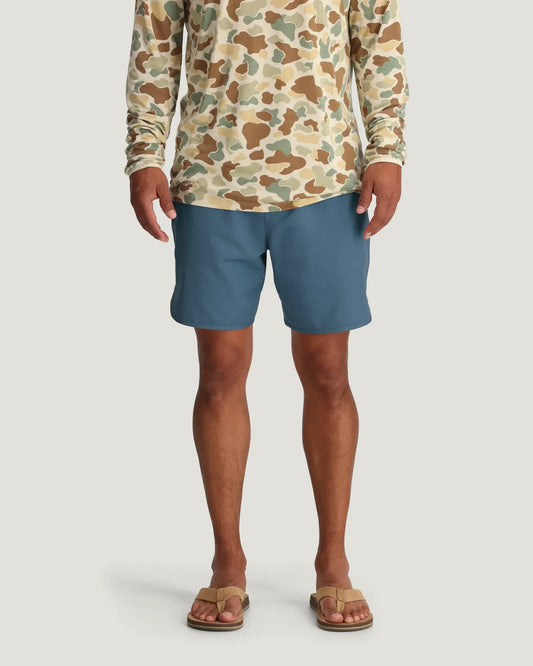 Free Fly Men's Lined Reverb Shorts Pacific Blue side view