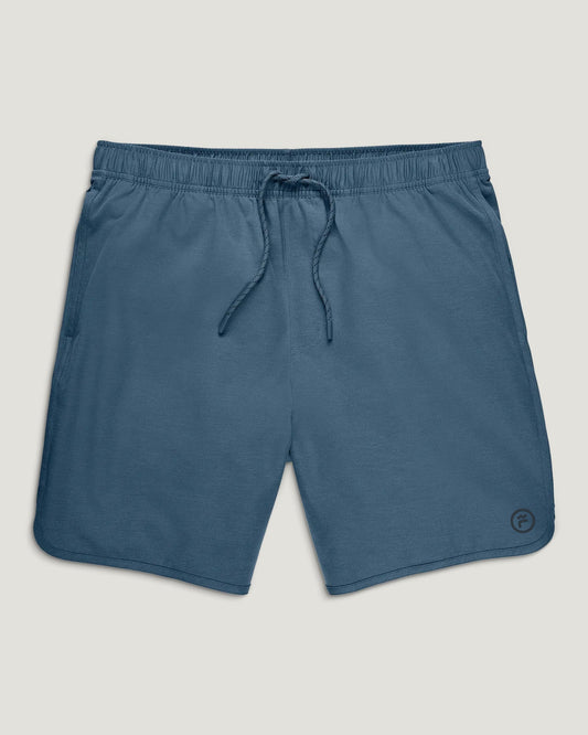 Free Fly Men's Lined Reverb Performance Shorts Pacific Blue front view