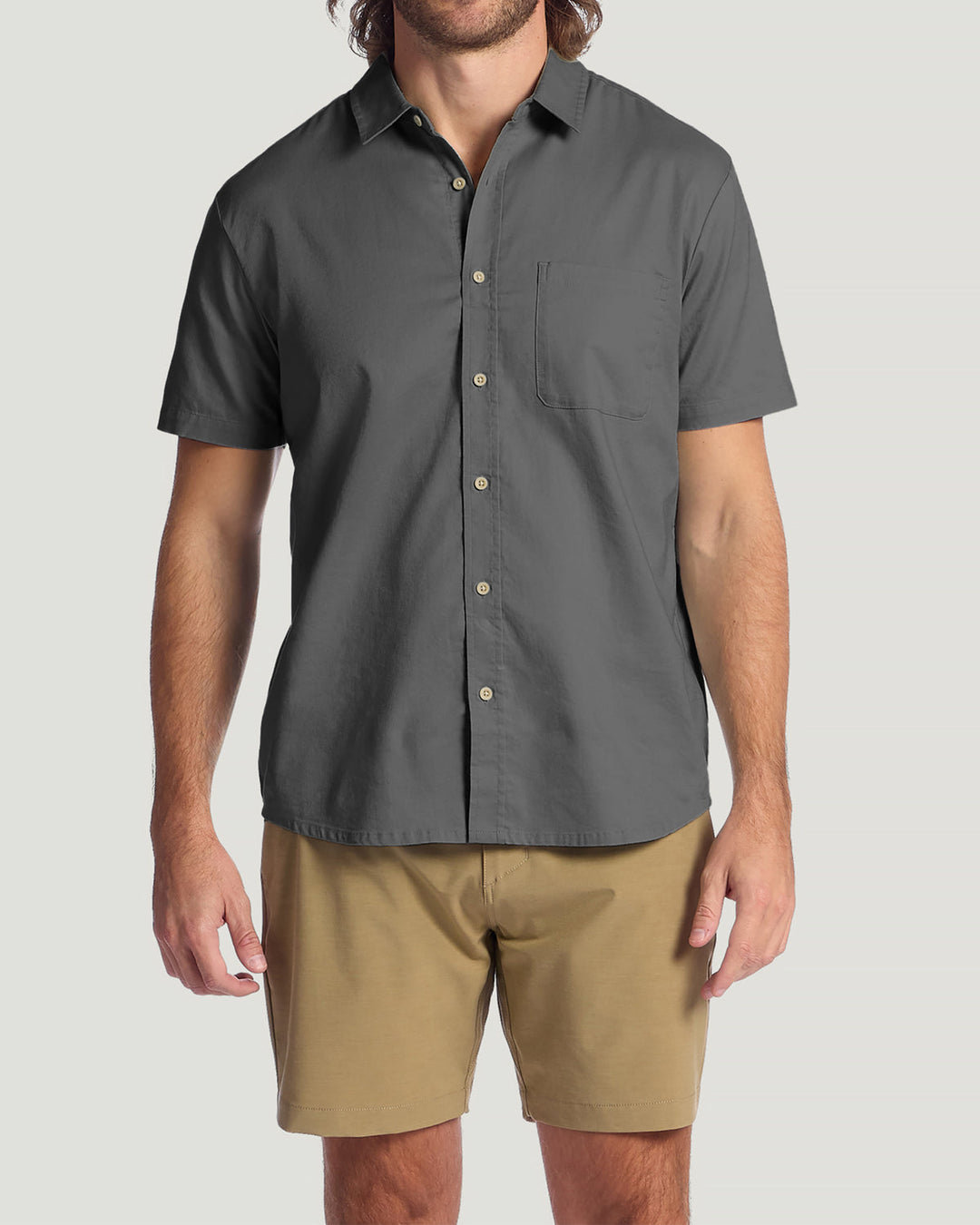 Free Fly Harbor Short Sleeve Shirt - Anthracite, front