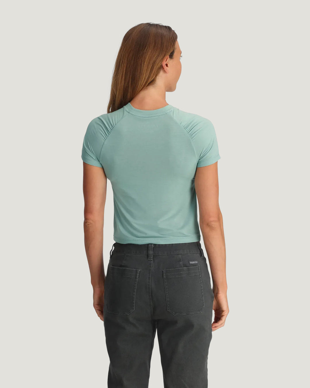Free Fly Elevate Lightweight Womens Fitted Tee - Ocean Mist, back