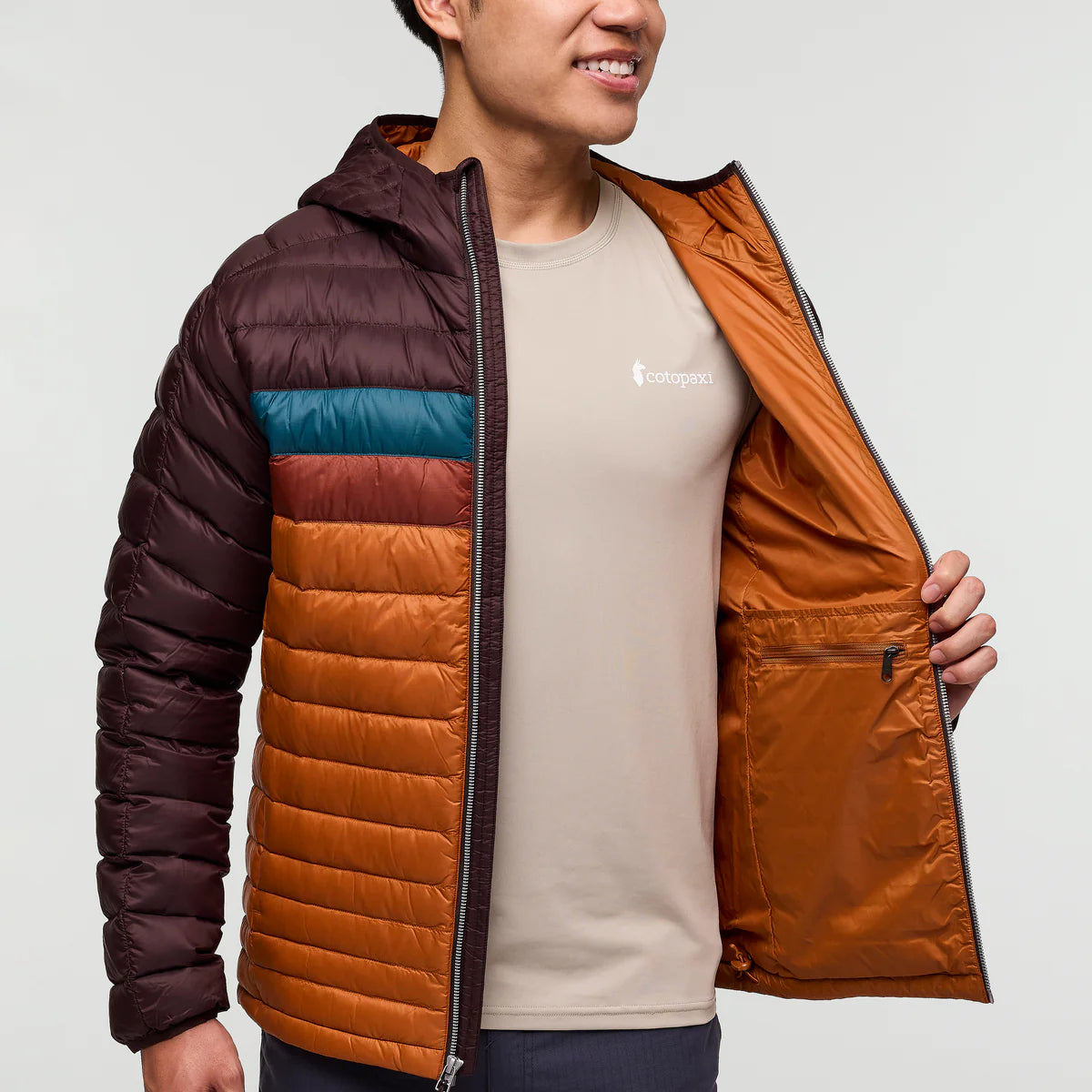 Cotopaxi Fuego Down Hooded Jacket Coffee and Sienna 5