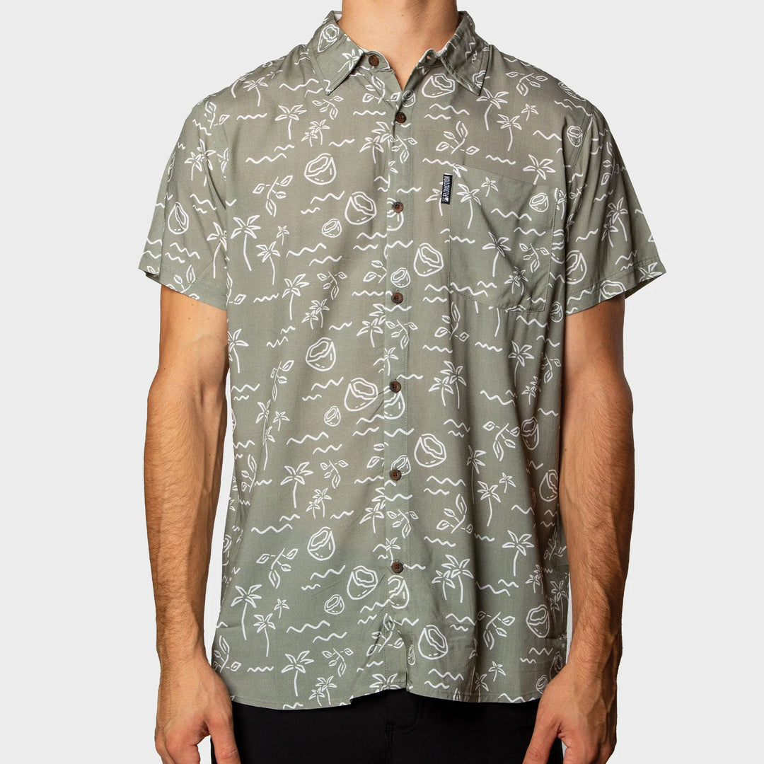 Flomotion Men's Island Time Woven Shirt - Light Olive 