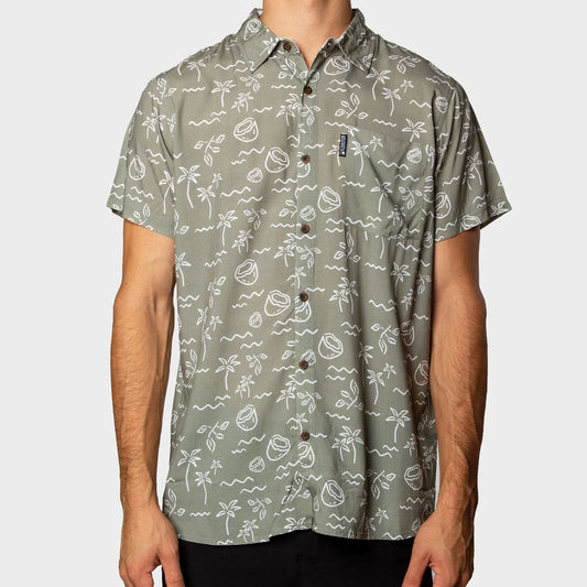 Flomotion Men's Island Time Woven Shirt - Light Olive 