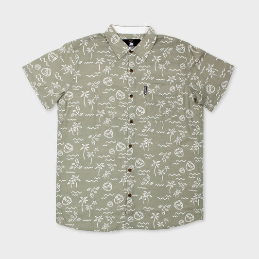 Flomotion Men's Island Time Woven Shirt - Light Olive 1