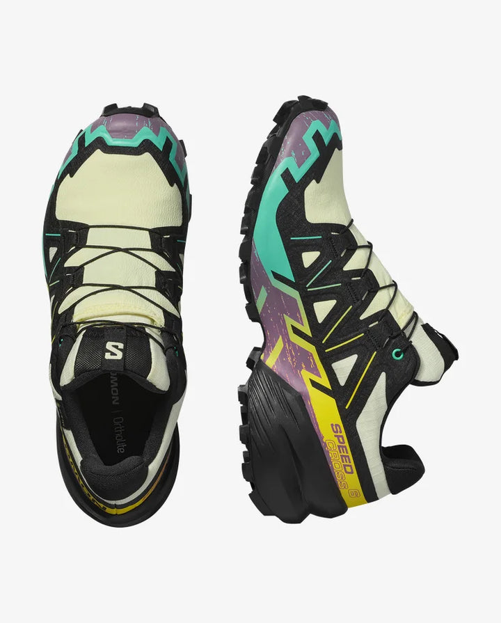 Salomon Women's Speedcross 6 Gore-tex Trail Running Shoes  Transparent Yellow / Black / Waterfall 4