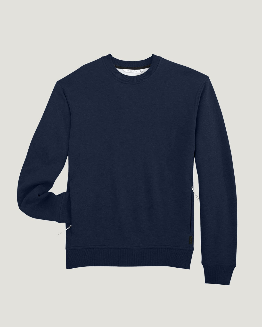 Free Fly Mens Bamboo Northcoast Fleece Crew in True Navy - product front