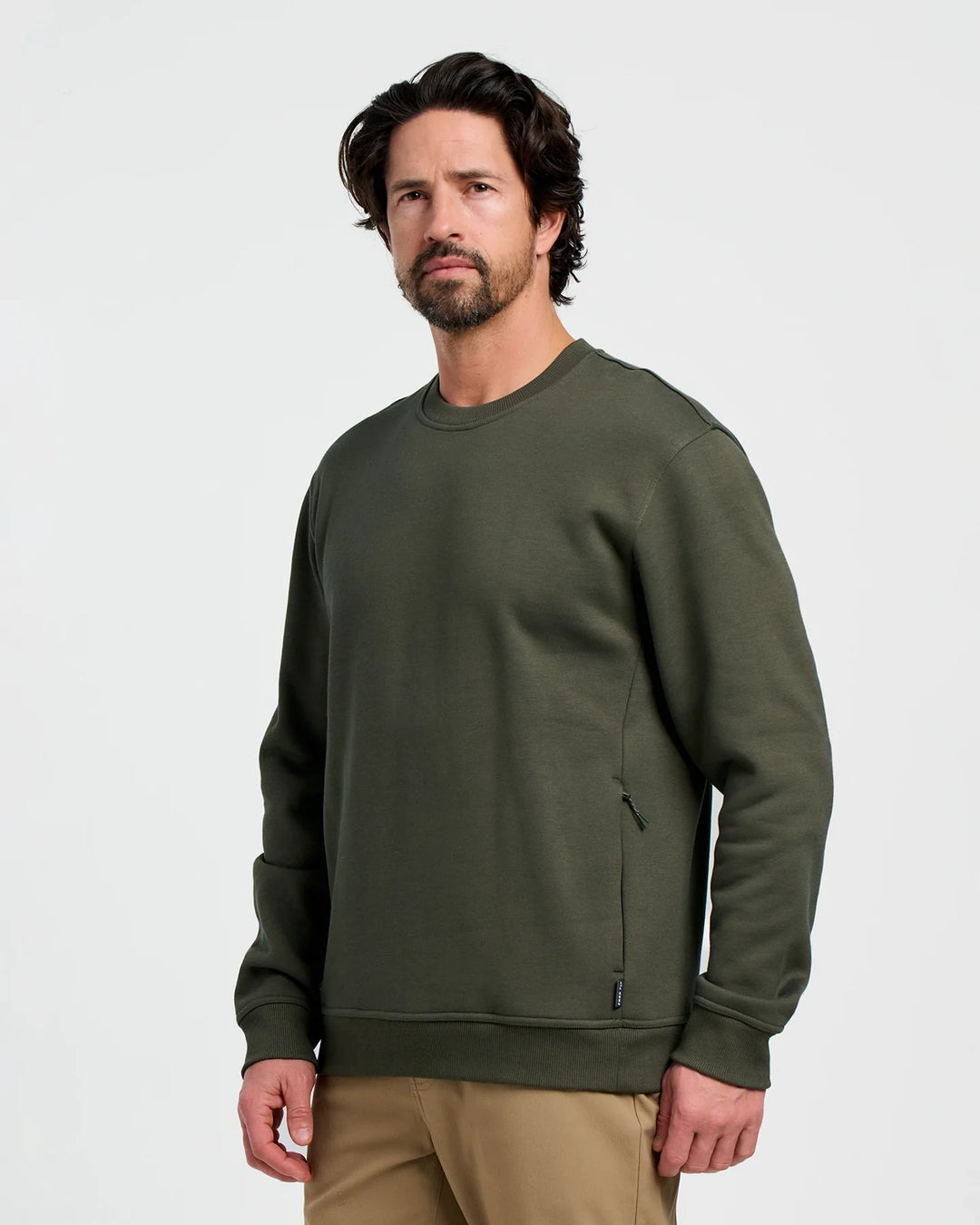 Free Fly Men's Bamboo Northcoast Fleece Crew Dark Forest 1