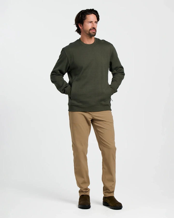 Free Fly Men's Bamboo Northcoast Fleece Crew Dark Forest full