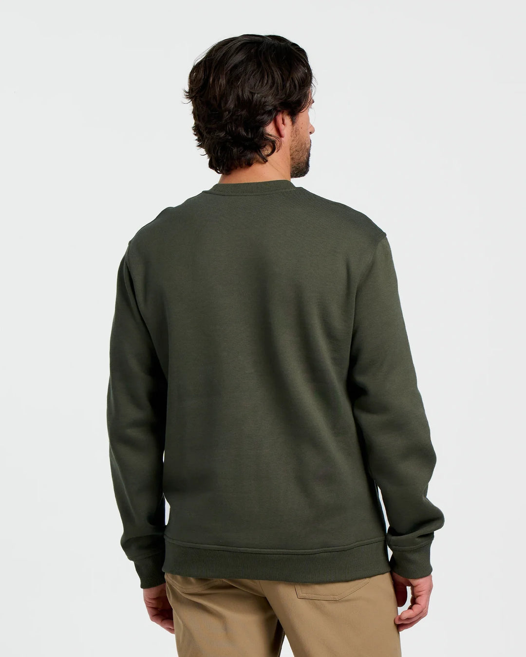 Free Fly Men's Bamboo Northcoast Fleece Crew Dark Forest back