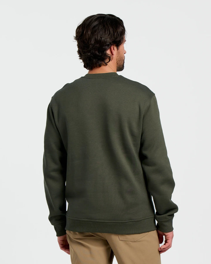 Free Fly Men's Bamboo Northcoast Fleece Crew Dark Forest back