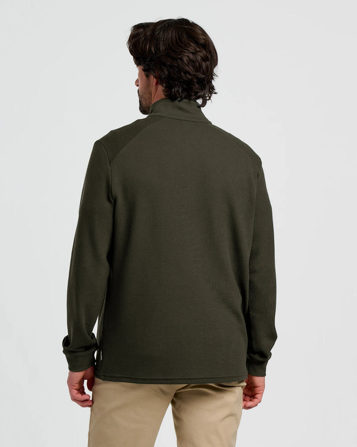 Free Fly Men’s Waffle Quarter Zip Dark Forest 1