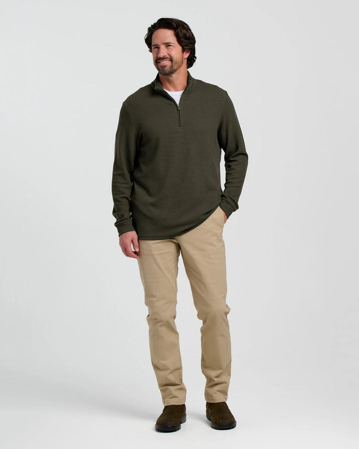 Free Fly Men’s Waffle Quarter Zip Dark Forest 3
