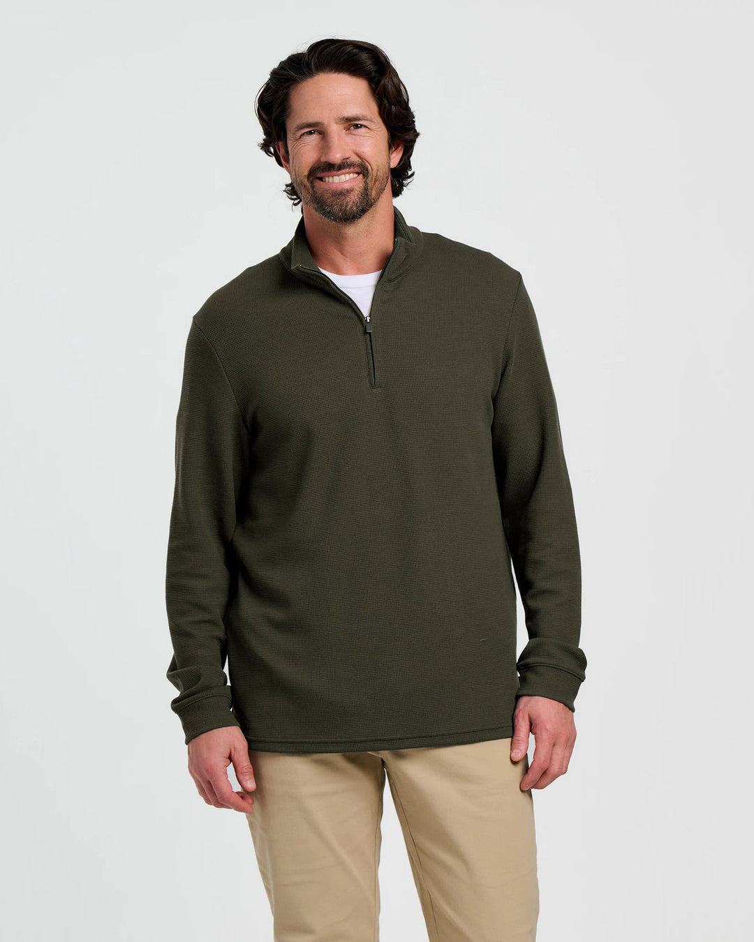 Free Fly Men’s Waffle Quarter Zip Dark Forest 