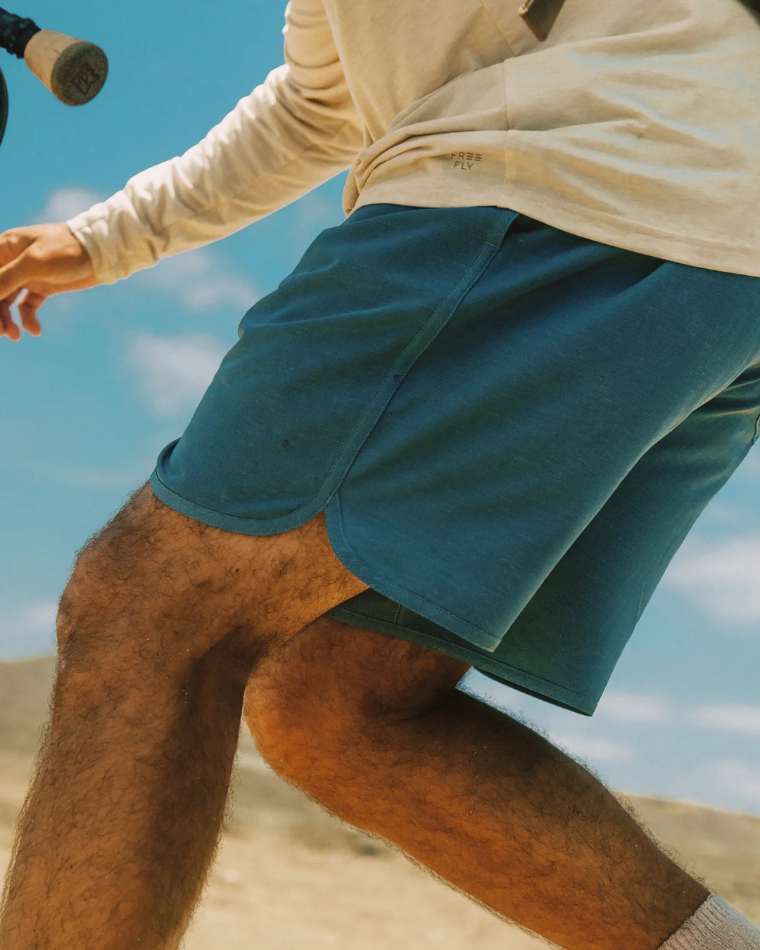 Model wearing Free Fly Men&