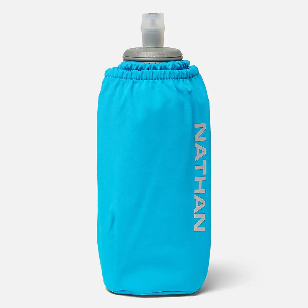 Nathan's Pinnacle Soft Flask Insulated Handheld 18oz Electric Blue/Reflective Silver 