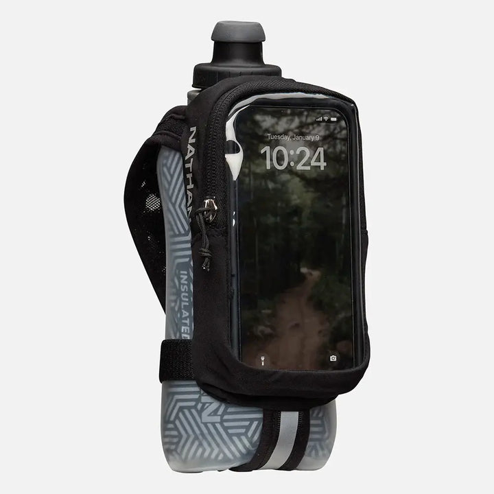 Nathan SpeedDraw 2 View 18oz Ins. Flask Black/Reflective Silver 