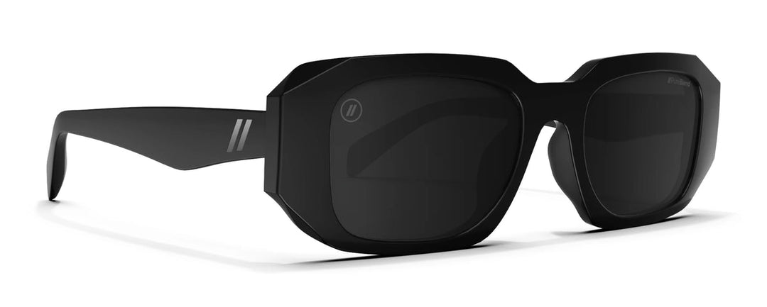 Blenders Onyx sunglasses in Jet Black with Smoke Polarized lenses - side view