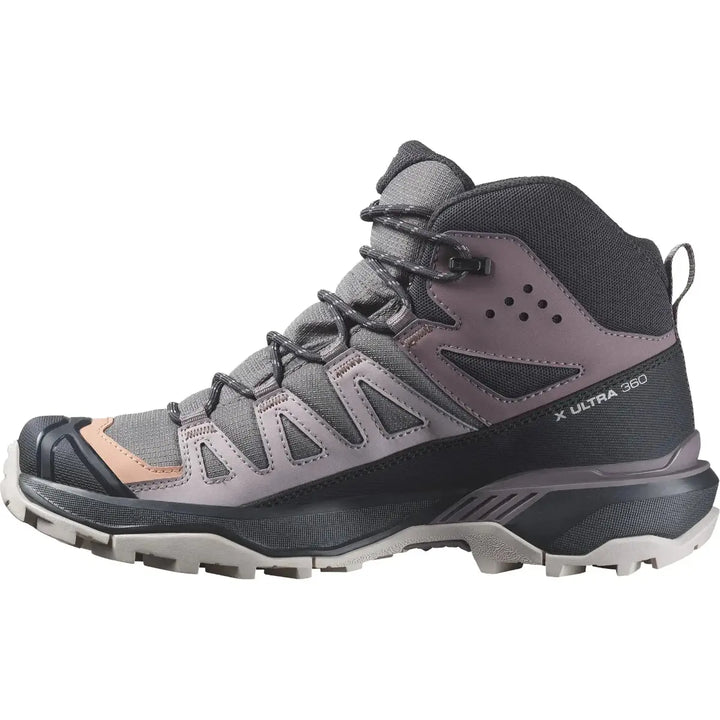 Salomon Women’s X Ultra 360 Mid GTX Plum Kitten/Phantom/Cork 6