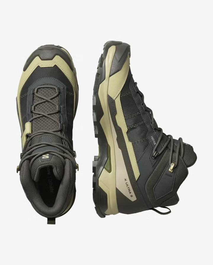 Salomon Men’s X Ultra 5 Mid GTX Peat/Gray Green/Blue Nights 5