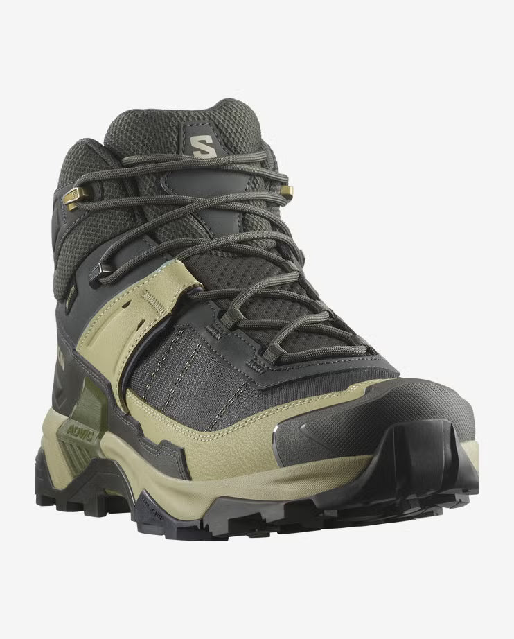 Salomon Men’s X Ultra 5 Mid GTX Peat/Gray Green/Blue Nights 4