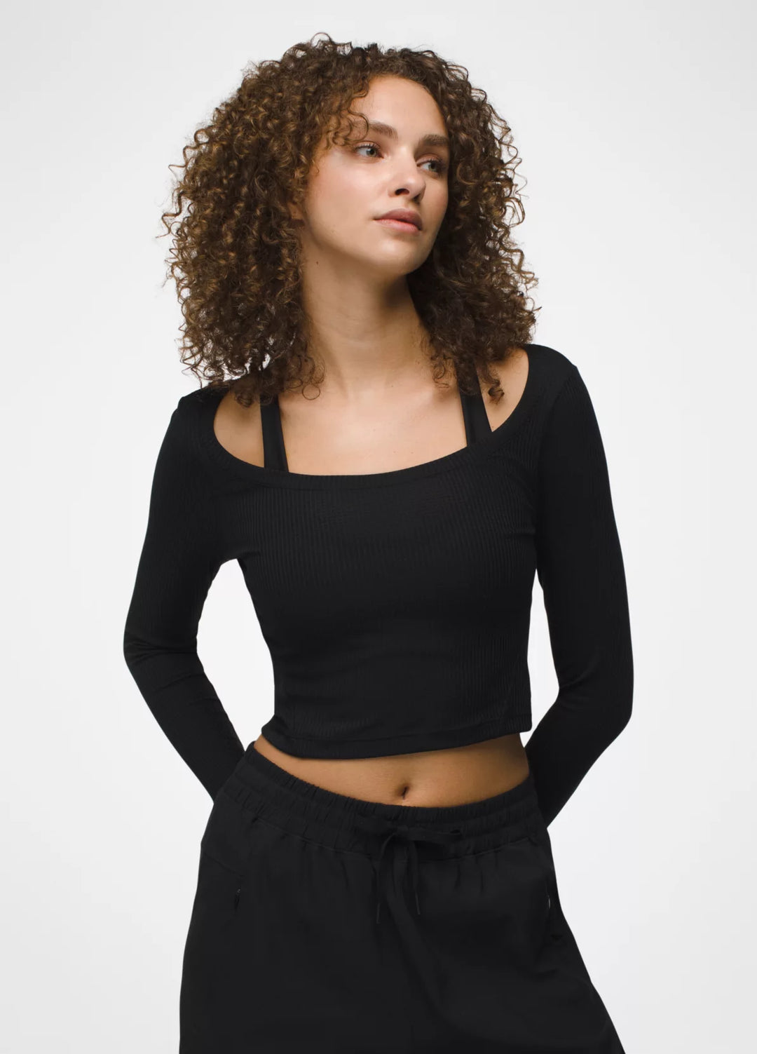 PrAna Women’s Send Off Long Sleeve Tee Black pic 3 - The Shoe Collective