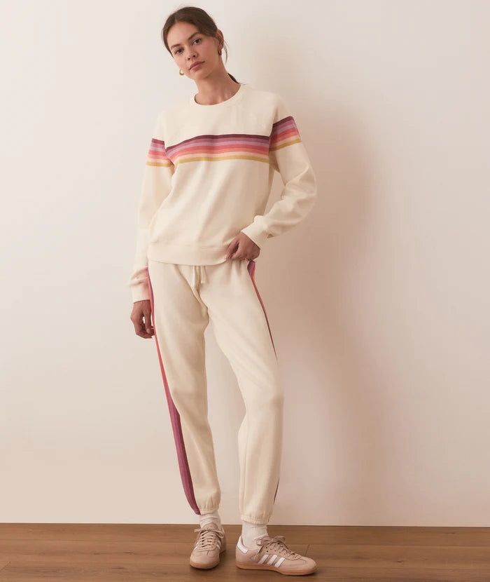 Marine Layer Anytime Sweatshirt Antique White Stripe pic 2 - The Shoe Collective