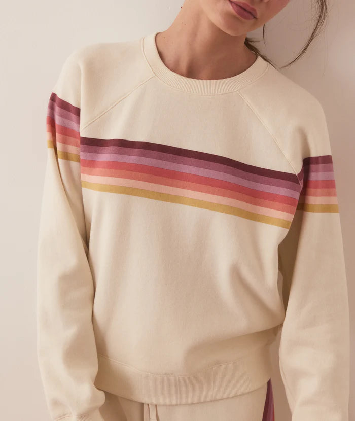 Marine Layer Anytime Sweatshirt Antique White Stripe pic 3 - The Shoe Collective