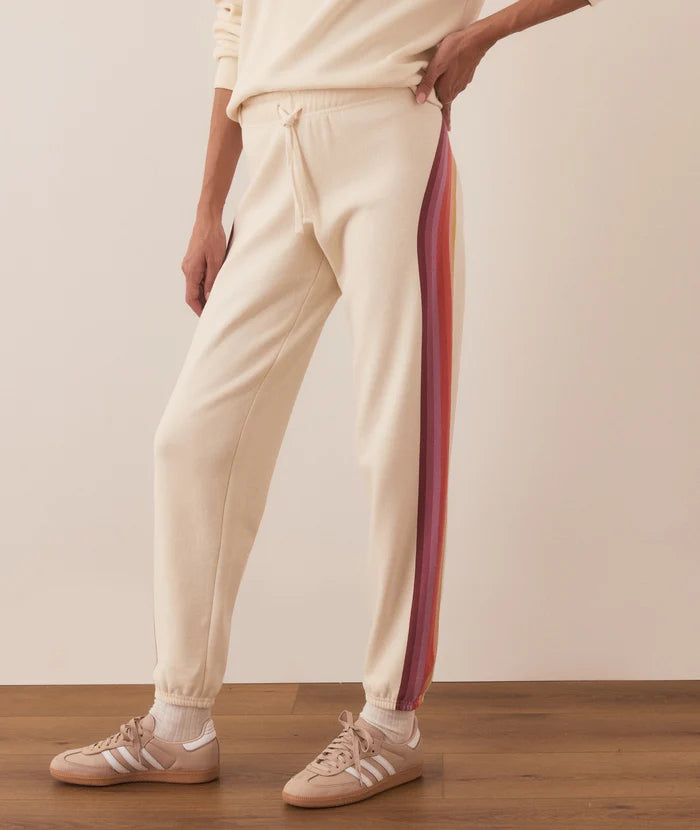 Marine Layer Anytime Sweatpant Antique White Stripe - The Shoe Collective 1