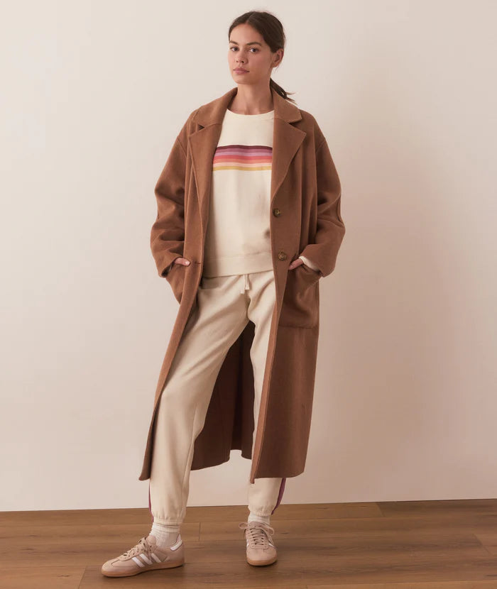 Marine Layer Anytime Sweatpant Antique White Stripe - The Shoe Collective 5